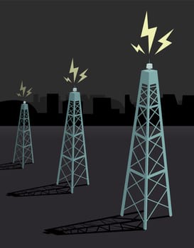 Antennas transmitting / Night boadcasting