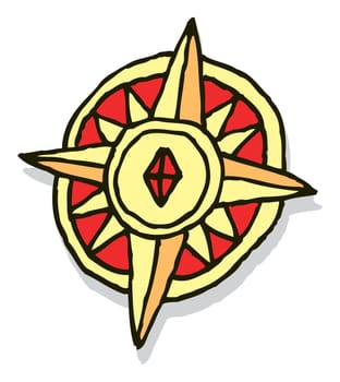 Rustic sketchy compass rose
