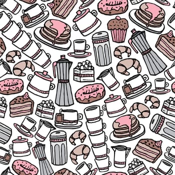 Seamless coffee pattern background