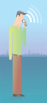 Guy talking on his cell phone