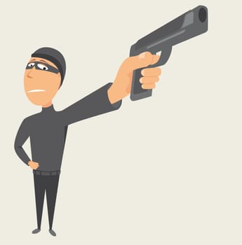 Criminal pointing a gun / Thief