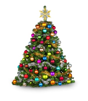 Colorfully decorated Christmas tree