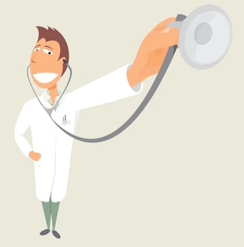 Doctor holding stethoscope / Health