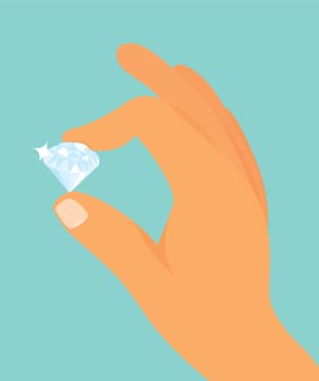 Hand holding a diamond