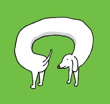 Dog chasing its own tail