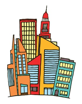 Colorful downtown / Vector city
