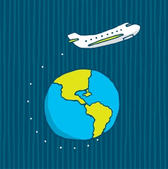 Plane flying around the world