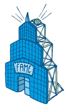 Fame represented as a false facade