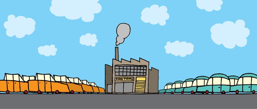 Cartoon car factory