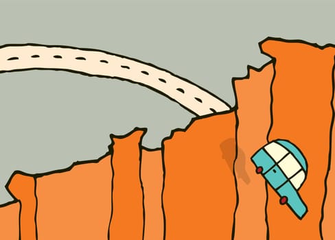 Falling car / Jumping off a cliff