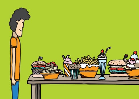 Guy in big feast