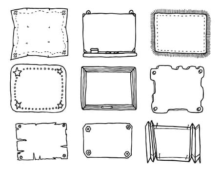 Hand drawn vector frame set