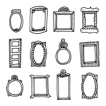 Hand drawn vector frame set