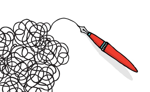 Doodling pen drawing