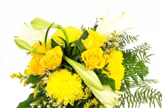 A bouquet of roses,lilies and chrysanthemums
