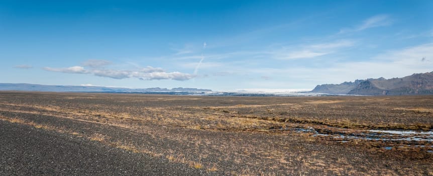 overview in the desert of stones in Iceland