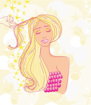 hairdresser making haircut at beauty salon