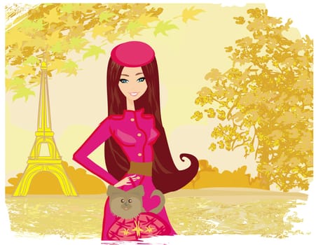 paris in the autumn, beautiful women Shopping
