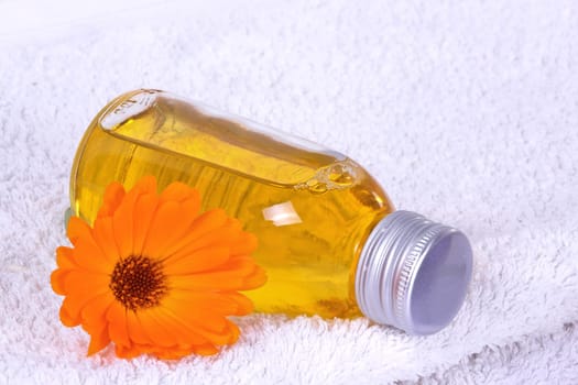 Calendula on a towel for wellness