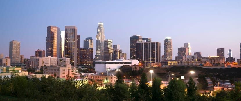 Los Angeles Skyline Downtown at Dusk