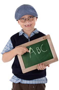 Schoolchild with blackboard