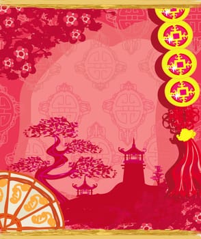 Decorative Chinese landscape card