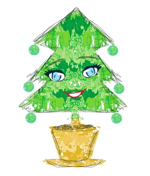 christmas tree cartoon character
