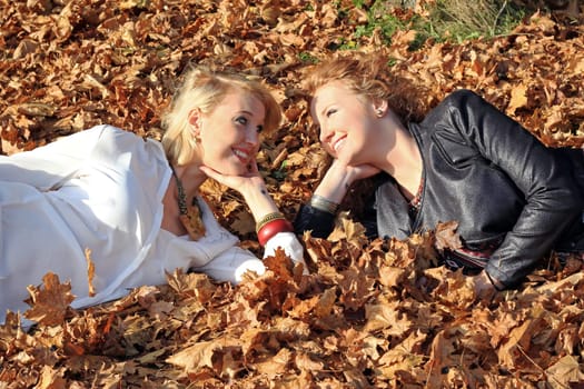 Sisters in autumn