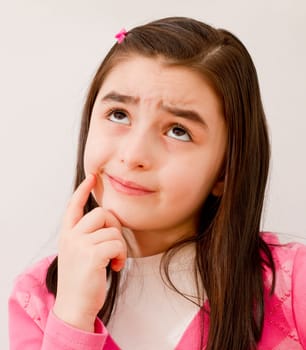 Girl thinking to an idea
