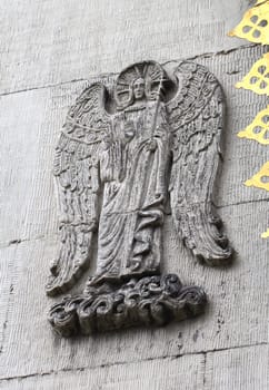 Bas-relief of angel on the wall