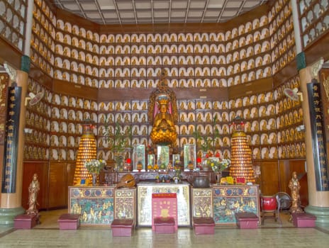 interior view of a chinese buddhist temple