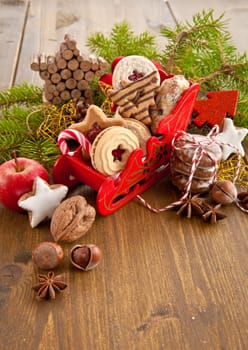 Small sleigh with places for Christmas