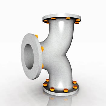 Computer-generated 3D illustration with a slit tube