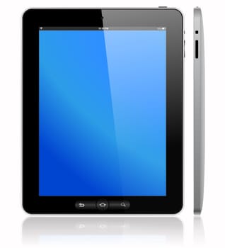 Black Digital Tablet PC isolated on white background