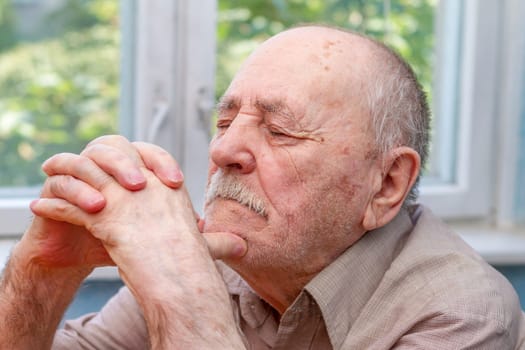 portrait sadness senior man thinking