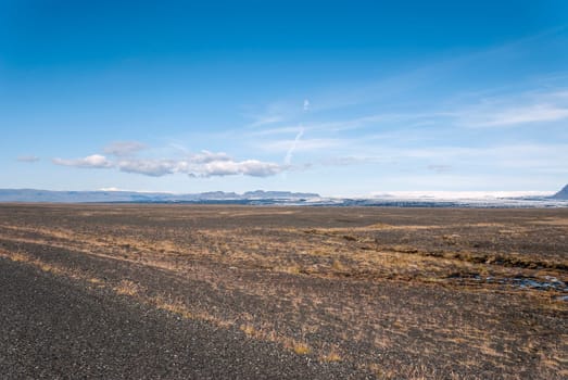 desert of stones in the cold climate of Iceland