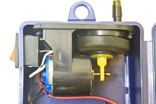 Aquarium air compressor(pump) on white background. Isolated