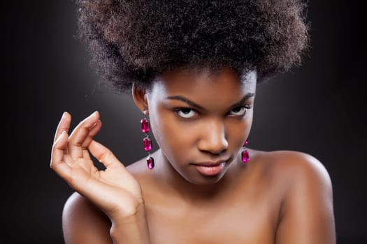 Black beauty with perfect skin