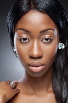 Portrait of a perfect young black beauty