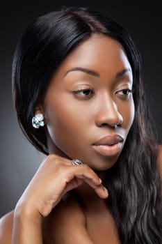 Portrait of a perfect young black beauty