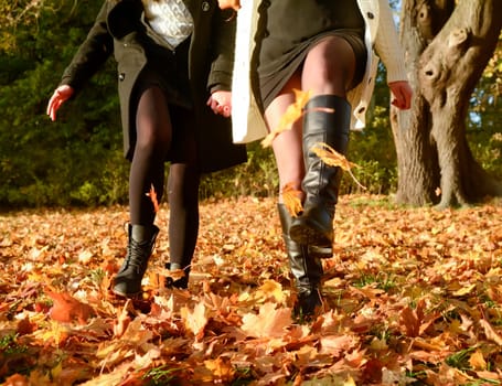 Friends in the autumn foliage
