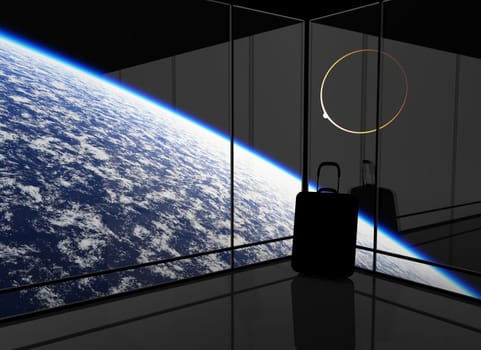 Abstract vision of space travel. This graphic is entirely computer-generated and, although photorealistic, it does not feature any elements of other images.