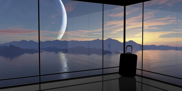 Abstract vision of travel. This graphic is entirely computer-generated and, although photorealistic, it does not feature any elements of other images.