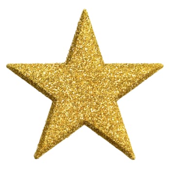 Golden star e.g. as Christmas decorations,isolated on pure white