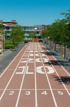 running track in a newly built residential area