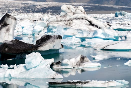 icebergs on jokulsarlon lake in Iceland