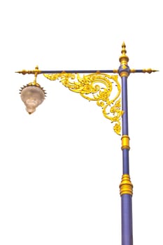 golden lighting pole on background, Thai style statue