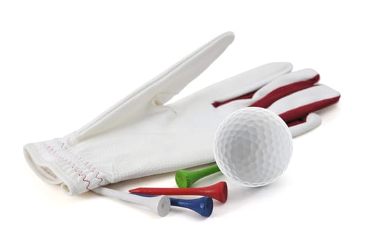 Golf Glove, tee, ball