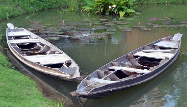 Two wooden boats