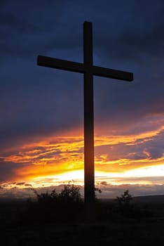 Cross in front of a great evening sky